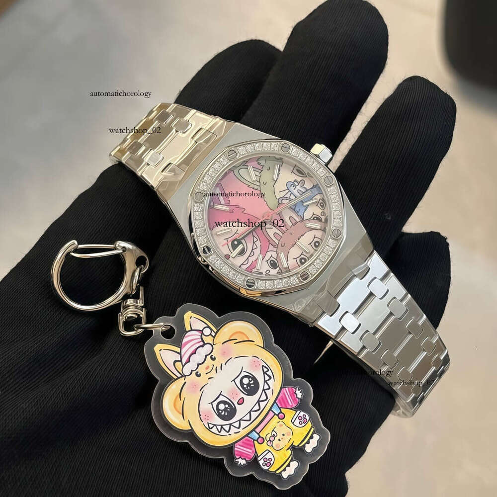 OMF Watches 34mm Blaken Selfwinding A5800 Automatic Womens Watch Dia Bezel Labubu Dial Steel Bracelet Ladys Wristwatches High Quality 75351ST mn8