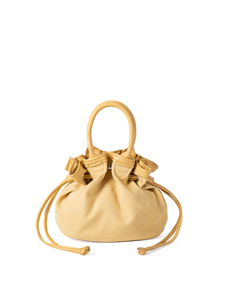 2025 Hot New Niche Solid Color Drawstring Design High-End Sense Bucket Bag Korean Style Trendy Versatile Commuting Handbag For Women