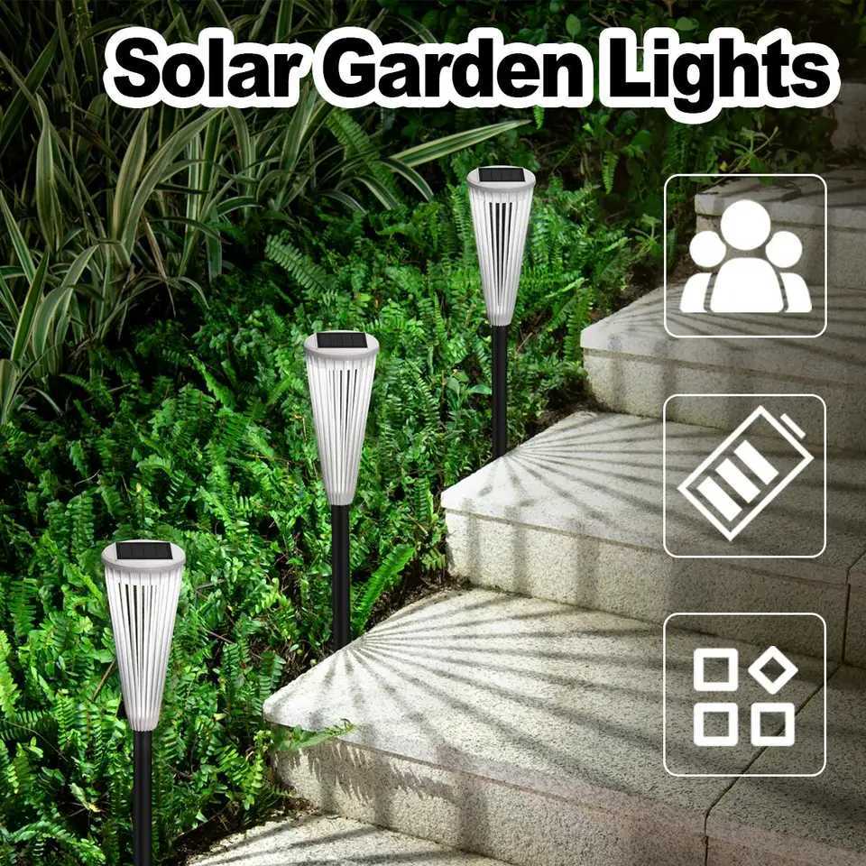 Solar Pathway Lights Dual Color Lamp Outdoor Cool Stake Decor Off On Automatic Powered Light Driveway Lighting Walkway Landscape C250922