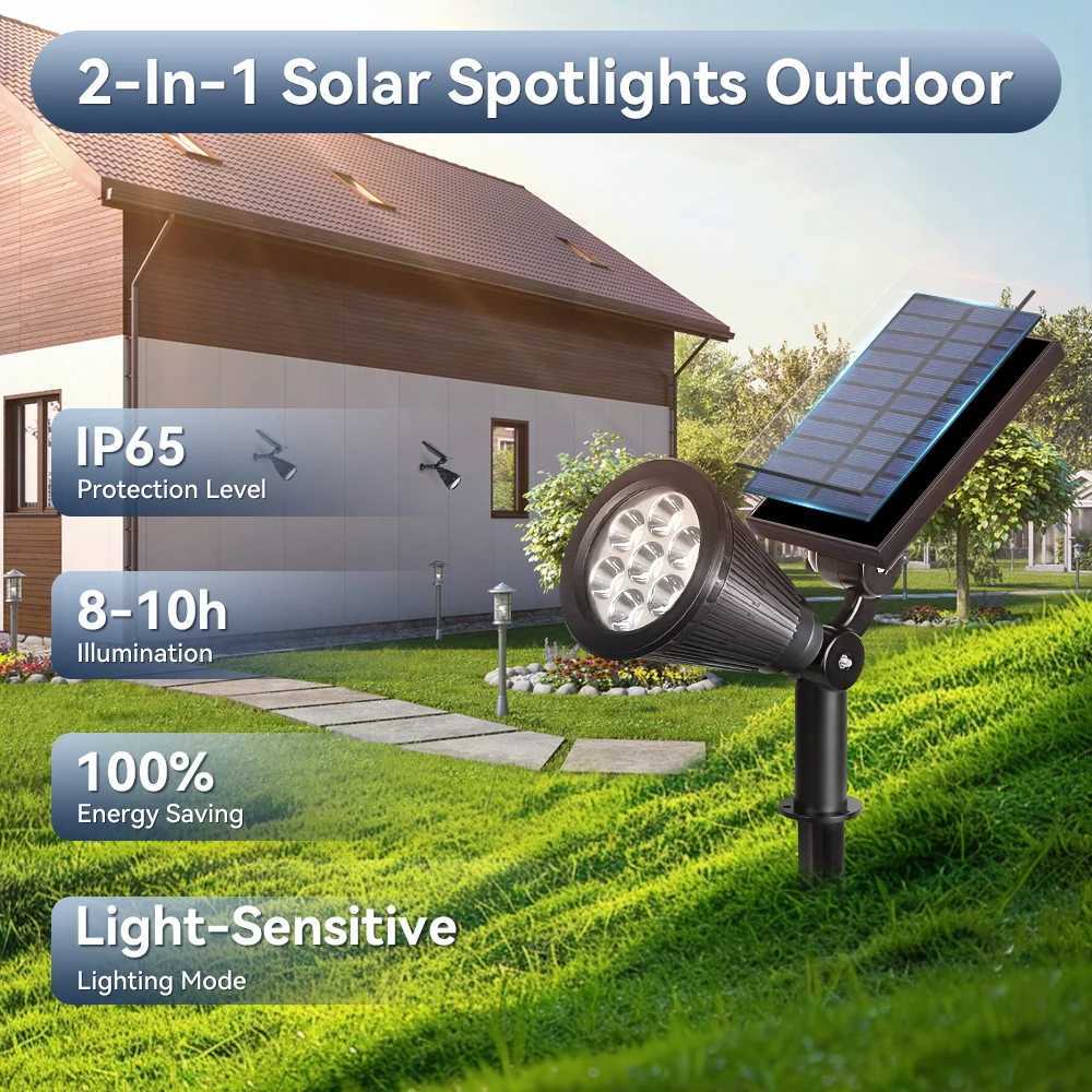 Outdoor Solar Lights Home Garden Patio Walkway Lawn Waterproof Led Solar Lamp Spotlight Decorations Energy Yard Lantern Lighting C250922