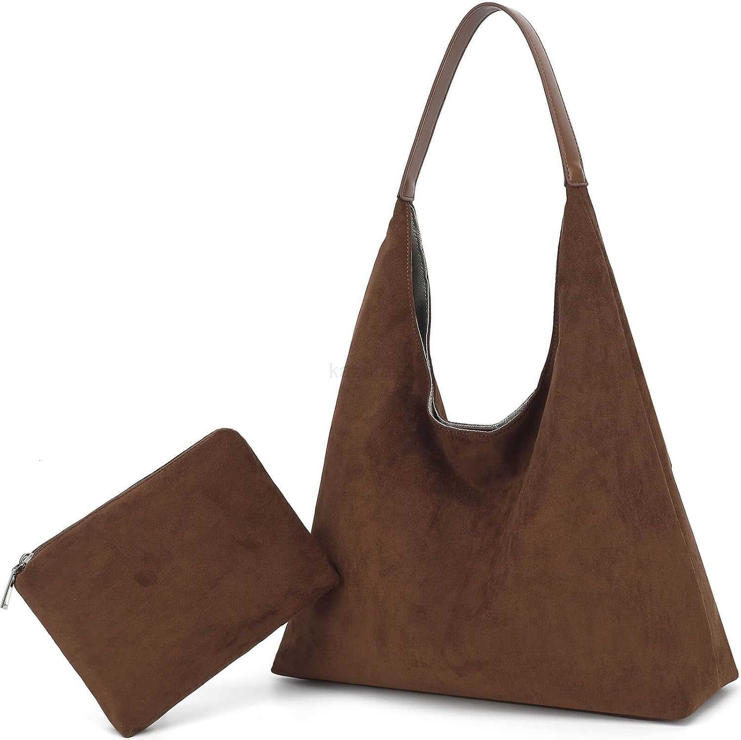 Suede Tote Bag for Women Super Soft Slouchy Large Capacity Work Handbags Vintage Brown Suede Bags Z250922