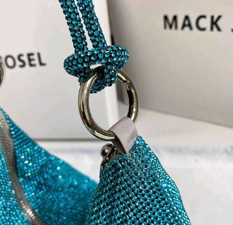 Designer Luxury Crystal Shiny Dia Armpit Glitter Women S Handbag Rhinestones Evening Wedding Party Clutch Purse Shoulder Bag