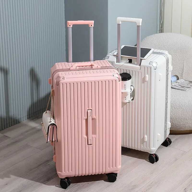 Rolling Luggage Travel Suitcase Large Capacity 26 28 30 32 Trunk Aluminum Frame Sturdy Suitcases Silent Universal Wheel luggageXJ250922