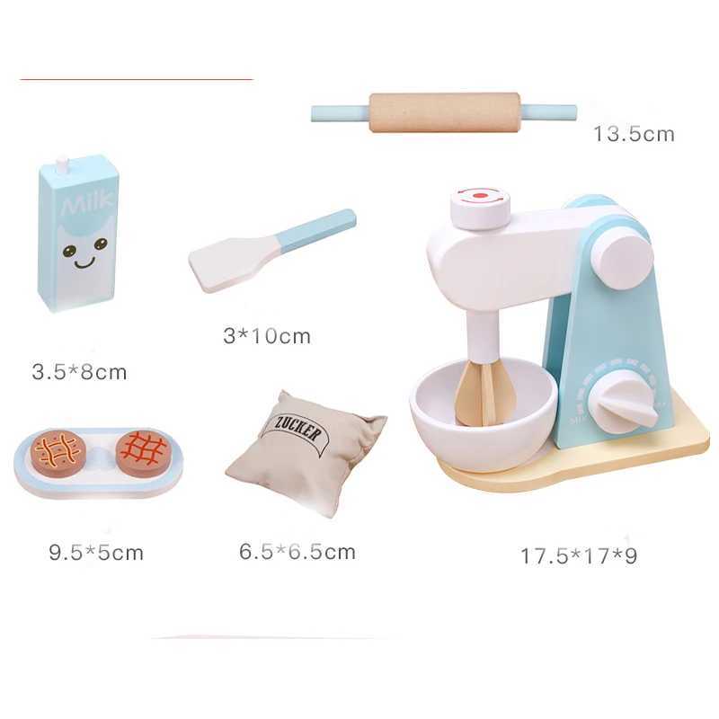 Wooden Kitchen Pretend Play Toy Simulation Wooden Food Mixer Baby Early Learning Educational Toys C250922