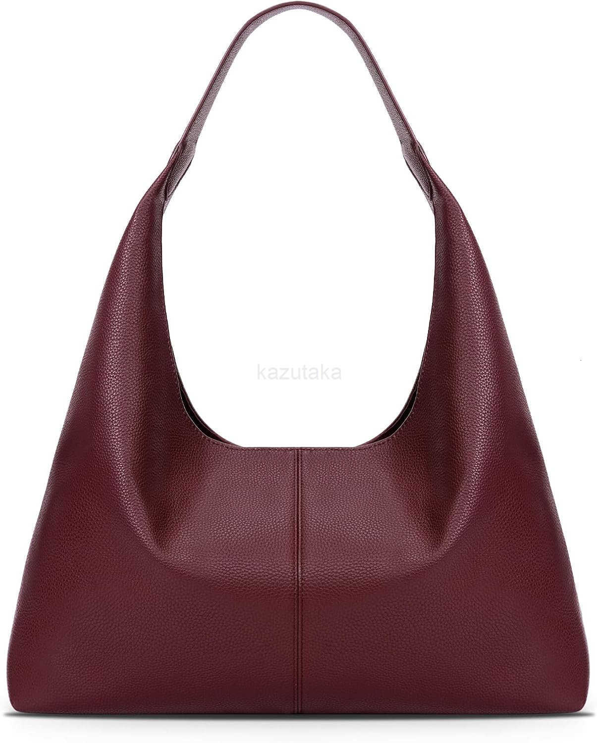 Slouchy Hobo Bag Vegan Leather Tote Bag for Women Burgundy Work Tote Bag College Hobo Handbag Red Shoulder Bag Z250922
