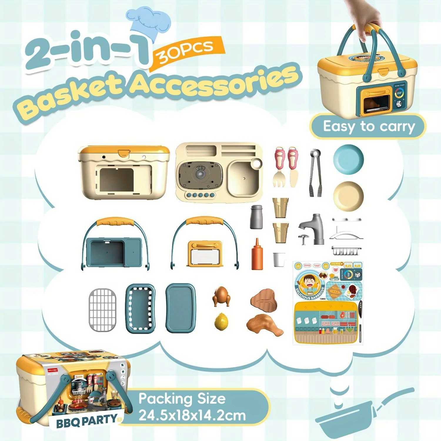 Kids Play Kitchen ToysBarbecue Play Set with Sounds Lights and Running WaterSimulation Kitchen Toys BBQ Role Play Kit for Kids C250922