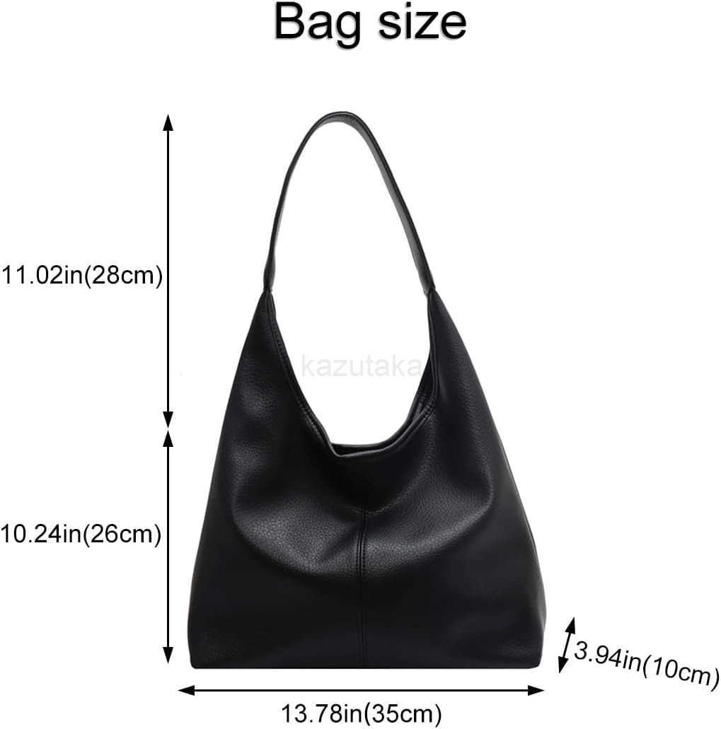 Women Slouchy Tote Bag Soft Casual PU Leather Shoulder Purses 2pcs Work Everyday Handbags Z250922