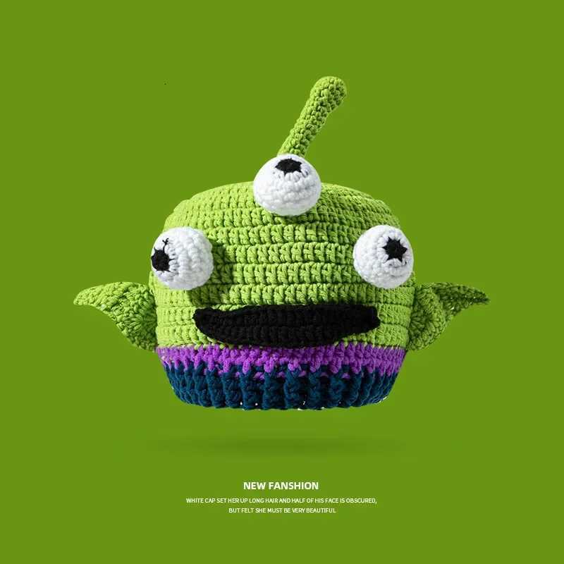 New Balaclava Monster Wool Winter Knitted Devil Hats Halloween Christmas Gifts Winter Warm Green Party Funny C Shrek Hat Y250920