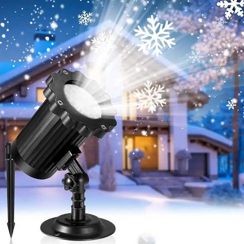 Snowflake Led Lamp With Remote Control Outdoor Lawn Garden Christmas Stage Decor Decoration Projection Pattern Blizzard Lamp New C250922