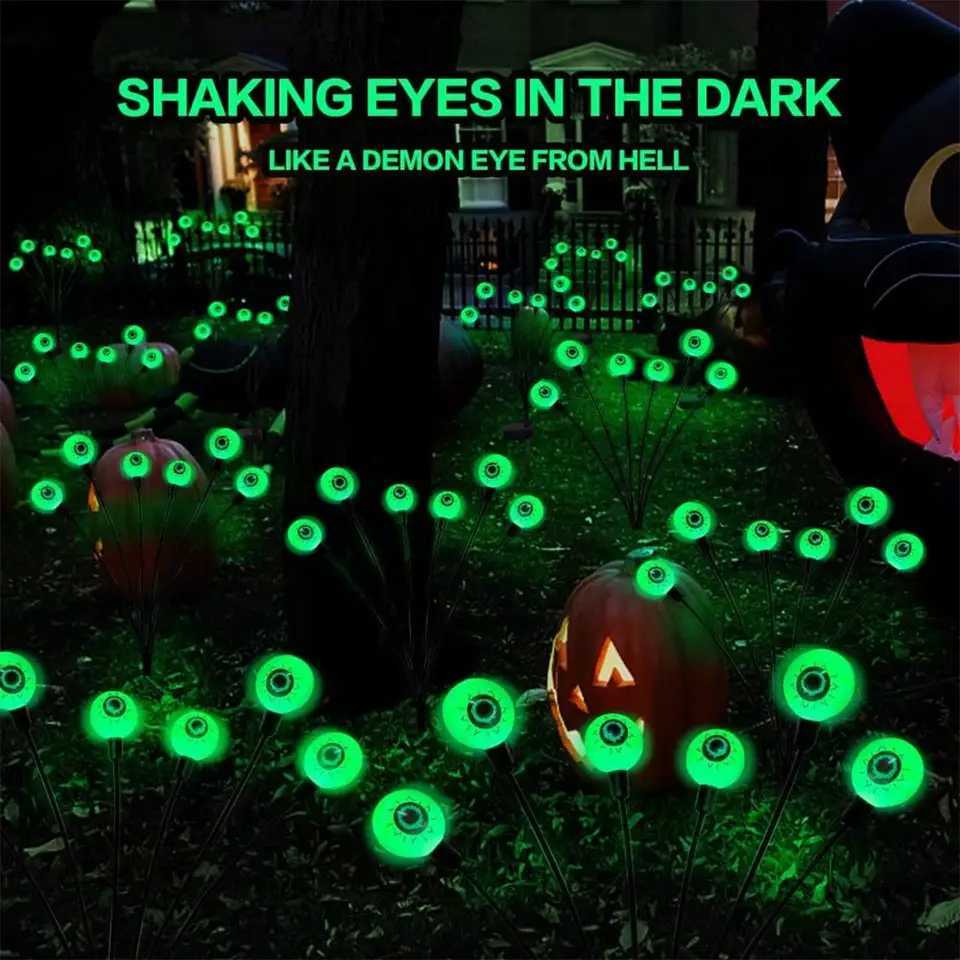 Halloween Solar Scary Eyeball Led Light Yard Lights Swaying Garden Powered Firefly Decorations Waterproof Decor Party Decoration C250922