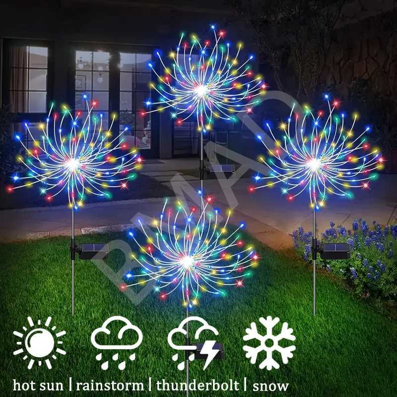 2025 New LED Solar Firework Lights Waterproof Garden Fairy Lights Outdoor Dandelion Lawn Lamp for Patio Decor C250922