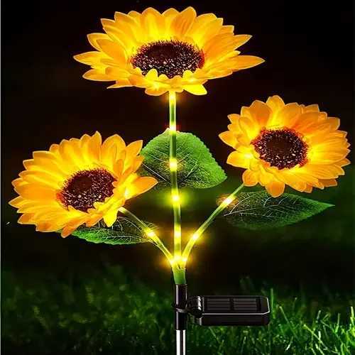 NEWEST 631Head Solar Simulation Sunflower with Luminous Pole LED Lights Garden Yard Lawn Night Lights Landscape Decor Lamp C250922