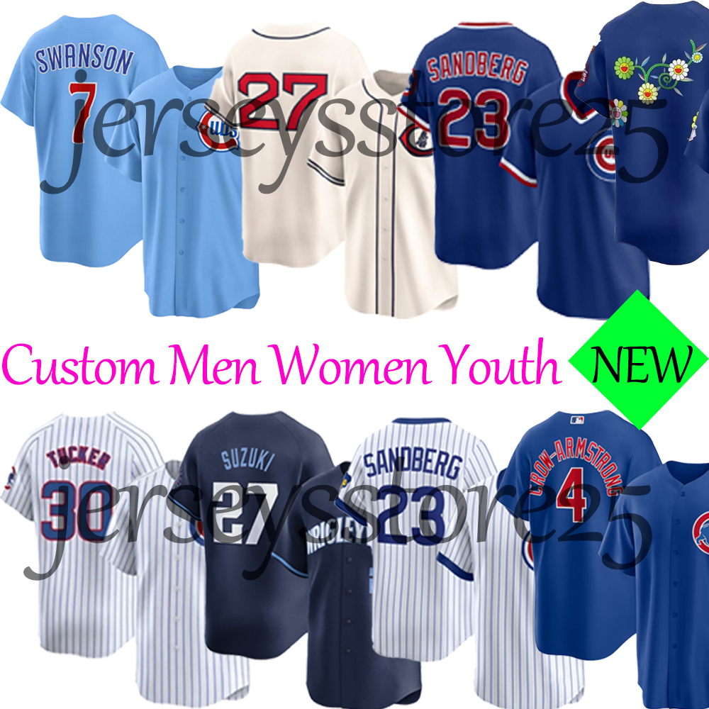 30 Kyle Tucker 7 Dansby Swanson Baseball Jersey Cubs Shota Imanaga Ernie Banks Seiya Suzuki Colin Rea Ian Happ Nico Hoerner Ryne Sandberg Pete Crow-Armstrong Jersey