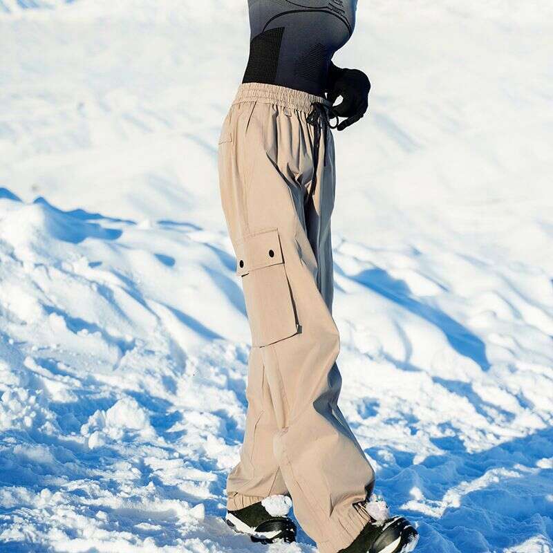 Loose Thick Veet For Women, Waterproof And Windproof, Black Double Board Sports Outdoor, Men's Large Size Ski Pants