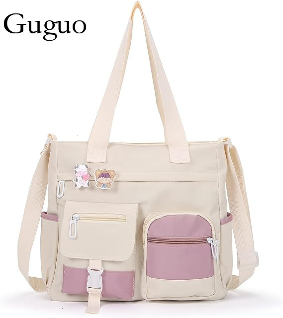 Guguo Designer Bag Large Capacity Canvas Bag Women, Crossbody, Luxury Bag Ins Style, Japanese Style, College Student, Shoulder Bag, Versatile, Artisti