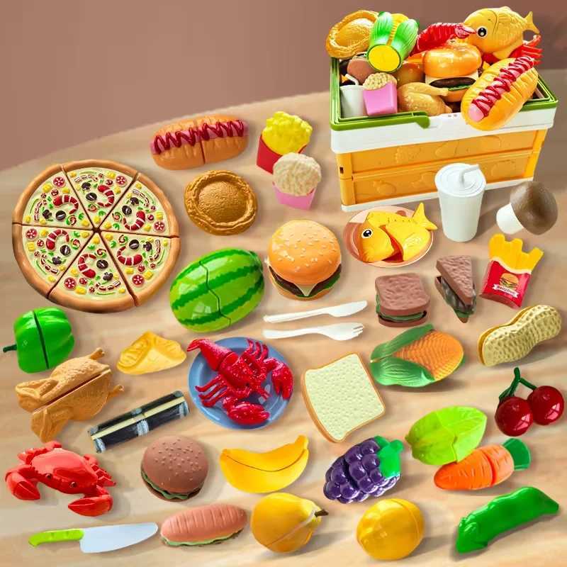 Childrens simulated kitchen toy set kitchen accessories toys utensils simulated fruit cutting toys birthday Christmas gif C250922