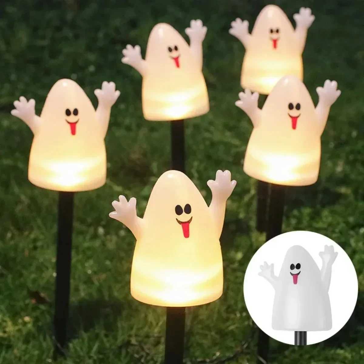 Outdoor Solar Lights Pumpkin Lamp Halloween Decorative Torch Waterproof Floor Mounted Lawn Garden Courtyard Landscape Lanterns C250922