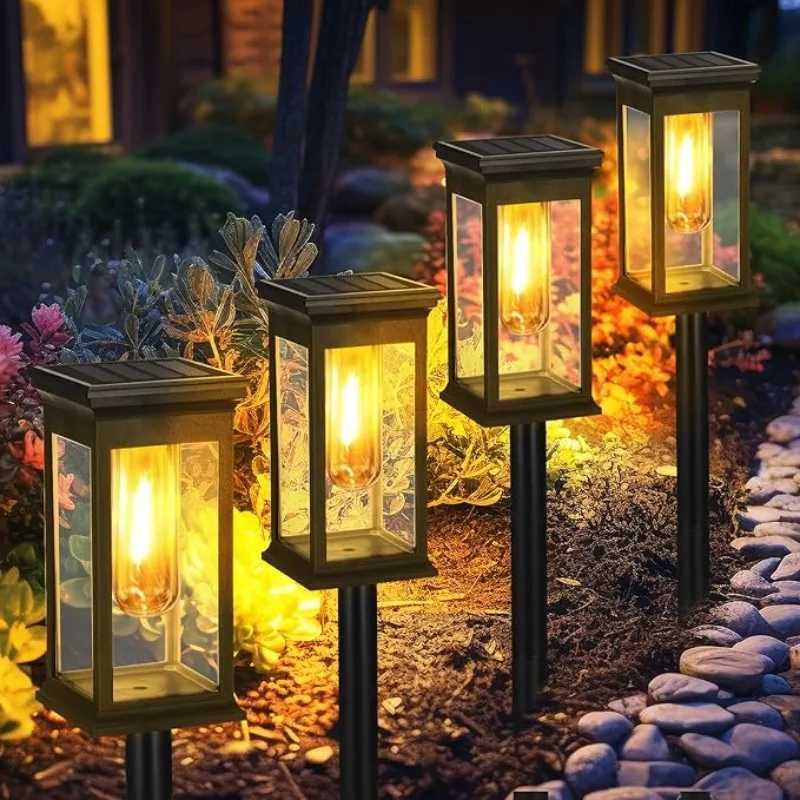 124pcs Garden Solar Lights Automatic onOff IP65 Waterproof Pedestrian Bridge Landscape Lighting Lawn Lights Courtyard Lights C250922