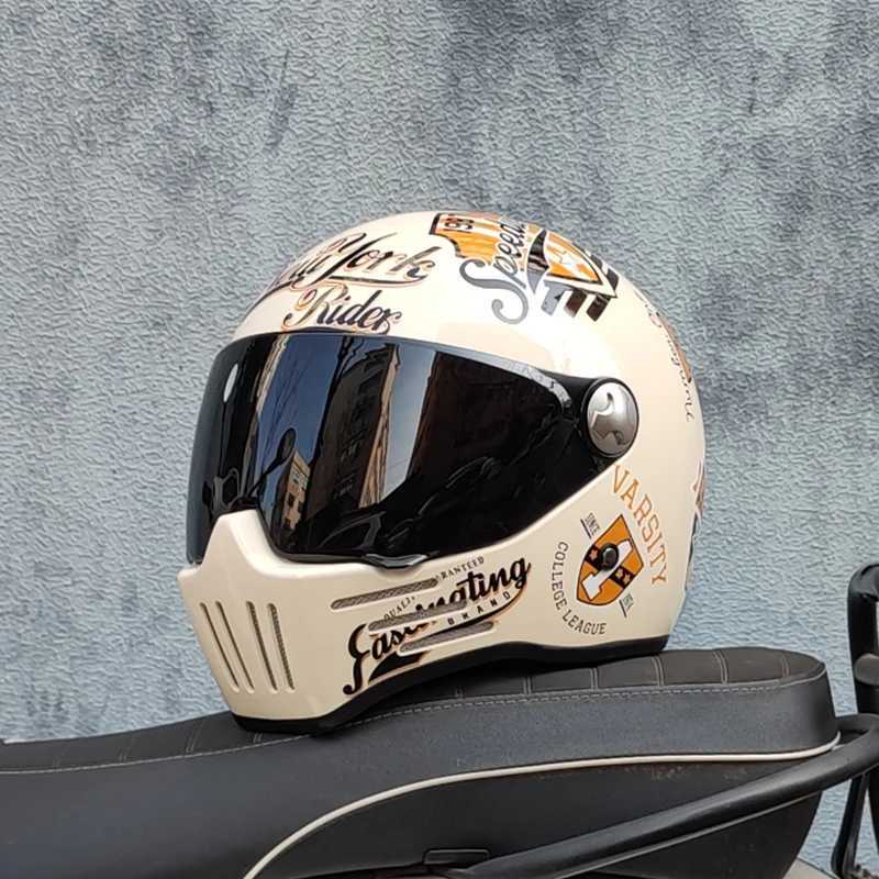 ORZ Full Face casco moto Helmet Vintage Chopper Retro Helmet capacete de motocicleta modular helmet DOT Approval J251105