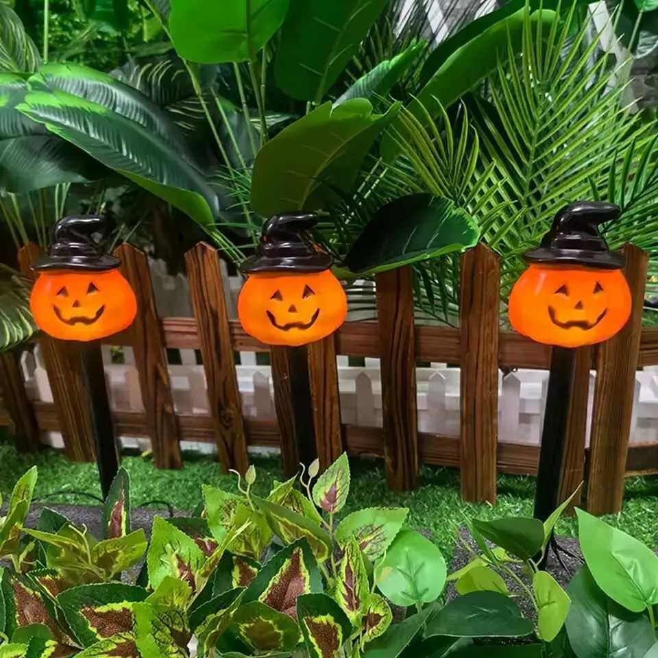 Halloween 5PC LED Solar Pumpkin Stake Lights Outdoor Graden Lawn Lamp Waterproof Decoration Landscape Lighting For Festive Yard C250922