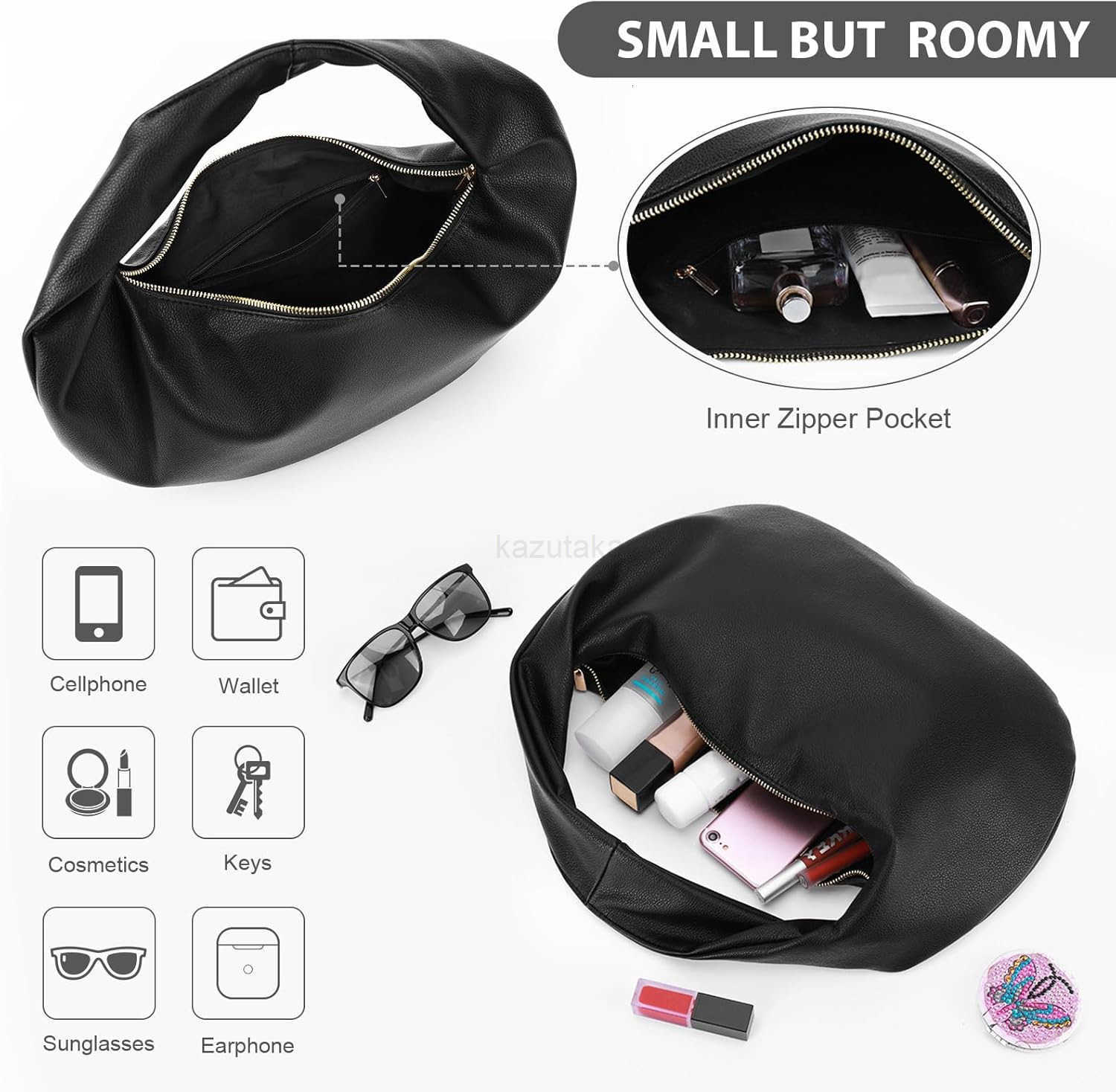 Women Slouchy Small Tote Bag Soft Leather Handbag Black Shoulder Bag Burgundy Red Purse Z250922