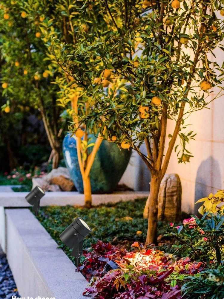 Dimmable Outdoor LED Garden Lighting 5W 7W 10W 15W Spike Lawn Lamp Waterproof Lighting Garden Path Spotlights AC220V DC12V 24V C250922