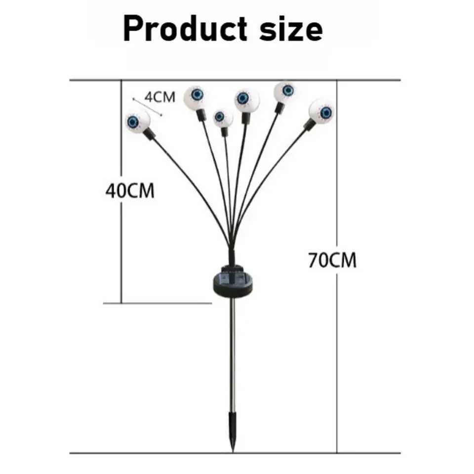 Halloween Solar Scary Eyeball Led Light Yard Lights Swaying Garden Powered Firefly Decorations Waterproof Decor Party Decoration C250922