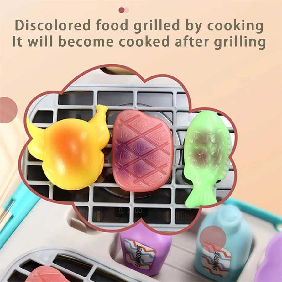 Kids Toddler Baby BBQ Grill Kitchen Toy Set Pretend BBQ Grill Toy Set for Kids Kitchen Toy Accessories Play Food Set C250922