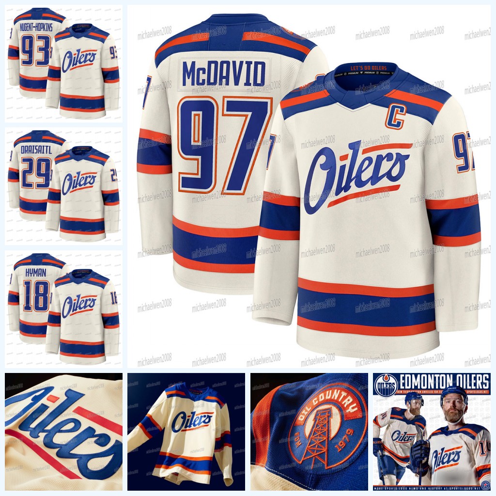 Edmontons Oiler 2025-26 Third Oil Country Jersey Conor McDavid Zach Hyman Ryan Nugent-Hopkins Leon Draisaitl Mattias Ekholm Walman Kane Henrique Darnell Nurse Youth