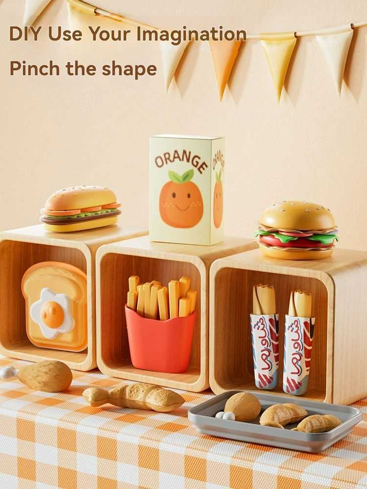 Mini Kitchen Counter Play Set DIY Simulated Cooking Food Tableware Play House Role Play Pretend Game Toy Gift Kid Boy Children C250922