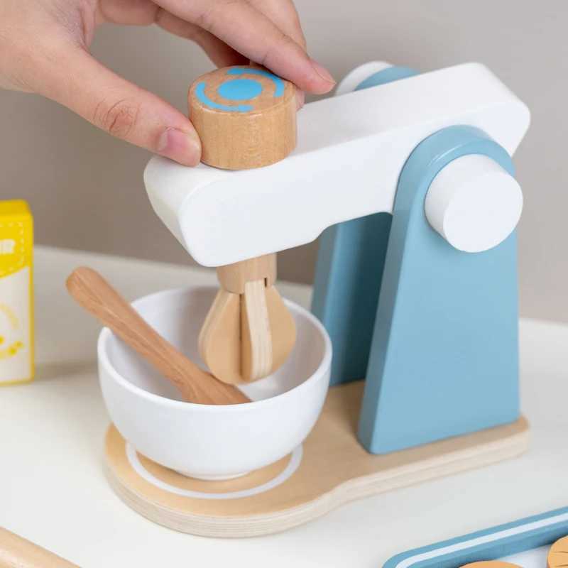 Wooden Kitchen Pretend Play Toy Simulation Wooden Coffee Machine Toaster Machine Food Mixer Baby Early Learning Educational C250922