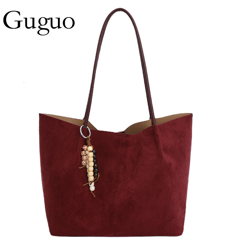 Guguo Designer Bag Cross-border Simple Suede Tote Bag For Women 2025 Autumn Winter New Luxury Bag Velvet Mother-daughter Bag Large Capacity Handbag Sh