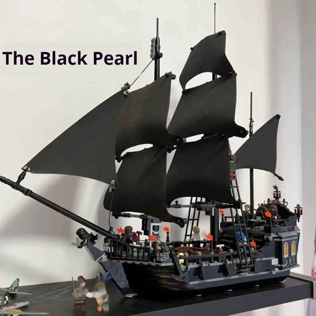 Creative Pirates The Black Pearl Ship Building Blocks Boat Model Caribbean Adventure Assemble 11 Bricks Toy Kid Adult Xmas GiftXJ250922