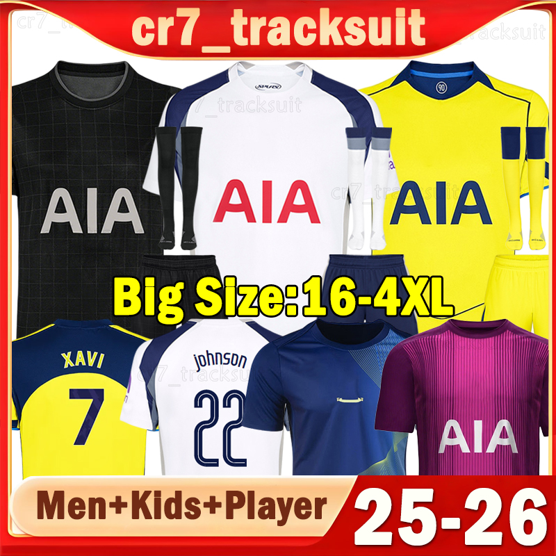 XXXL 4XL 25 26 TOTTEN XAVI Soccer Jerseys RICHARLISON MADDISON JOHNSON VAN DE VEN 2025 2026 KUDUS ROMERO J.PALHINHA Football Shirts goalkeeper VICARIO Men Kids Kits