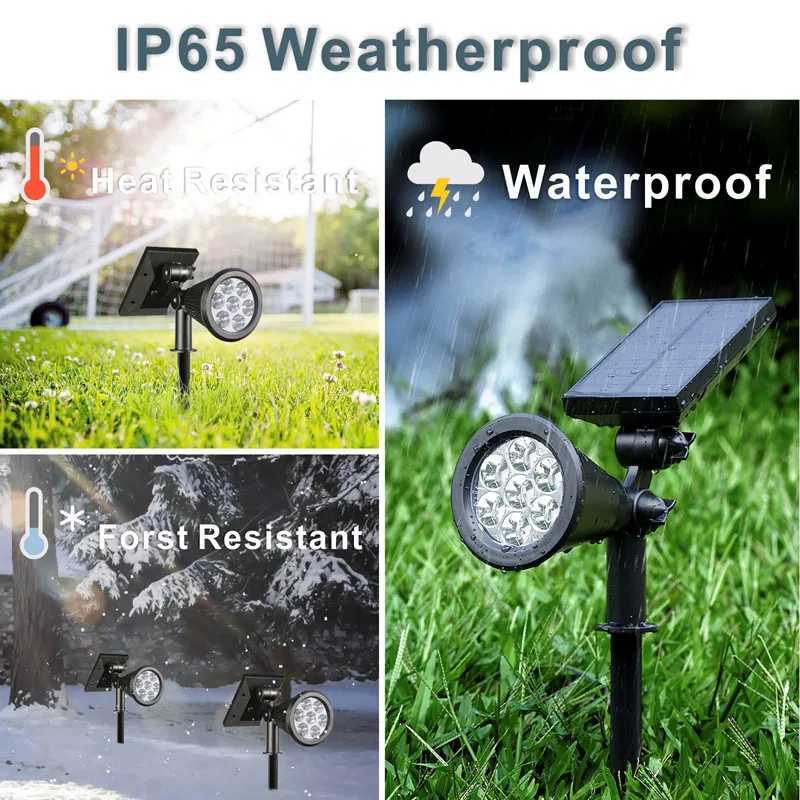 Solar Powered Garden Spot Light RGB Changing Street Garland Lawn Ground Lamp Waterproof Landscape Outdoor Home Decor Lighting C250922