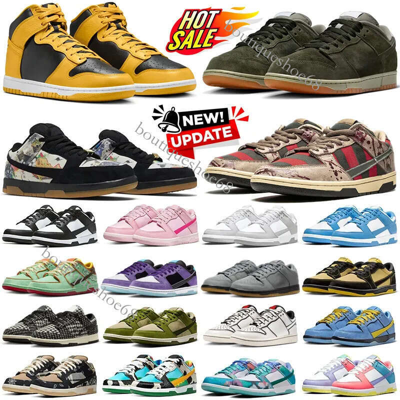 Casual Wu Tang Running Shoes Designer Freddy Krueger Red Rodeo Tourmaline Panda Grey Frog Mens Womens Trainers Sports Sneakers GAI Jogging Walking