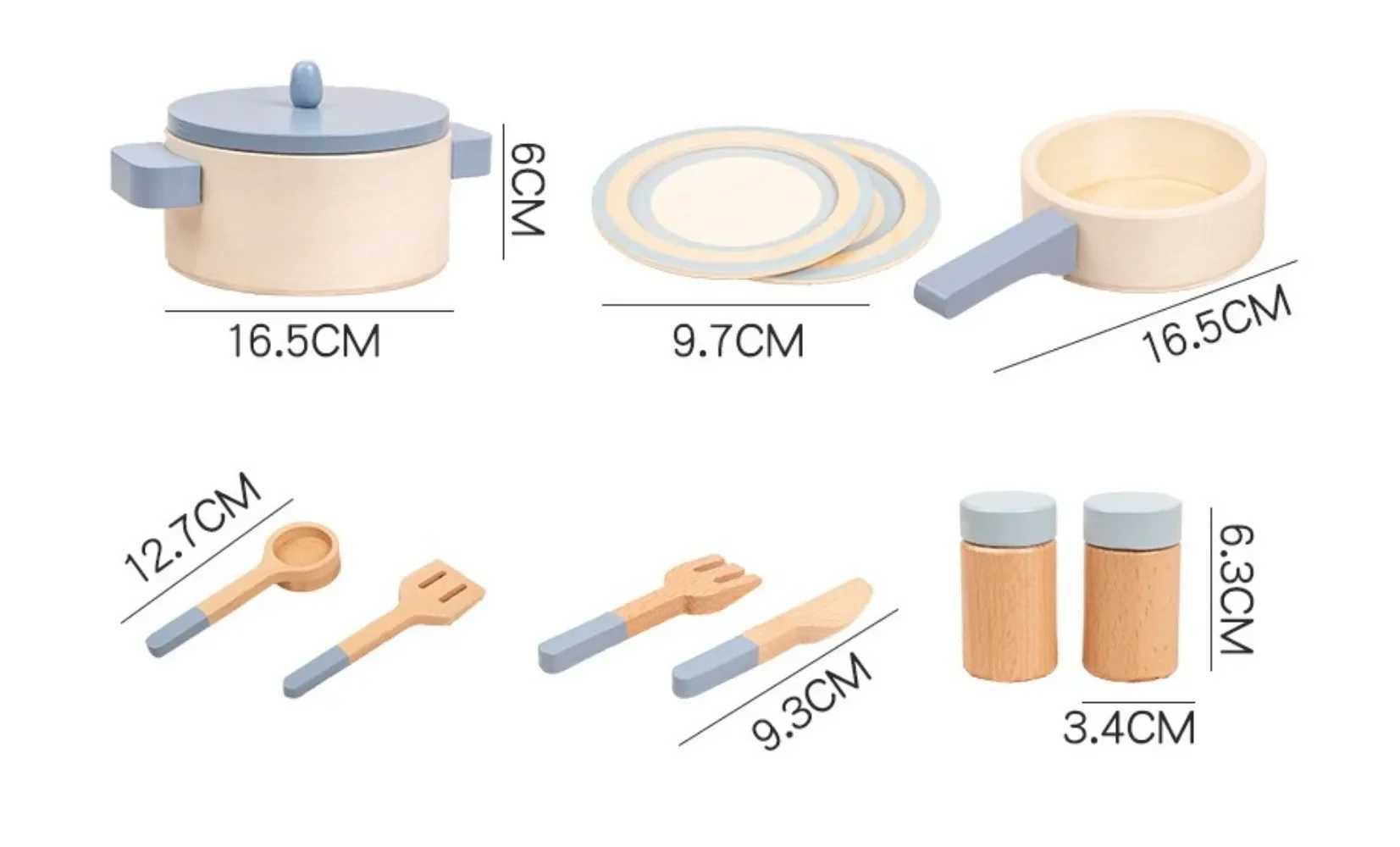 Wooden Mini Kitchen Toys Cookware Pot Pan Cook Pretend Play Educational House Toys For Children Simulation Kitchen Utensils Girl C250922