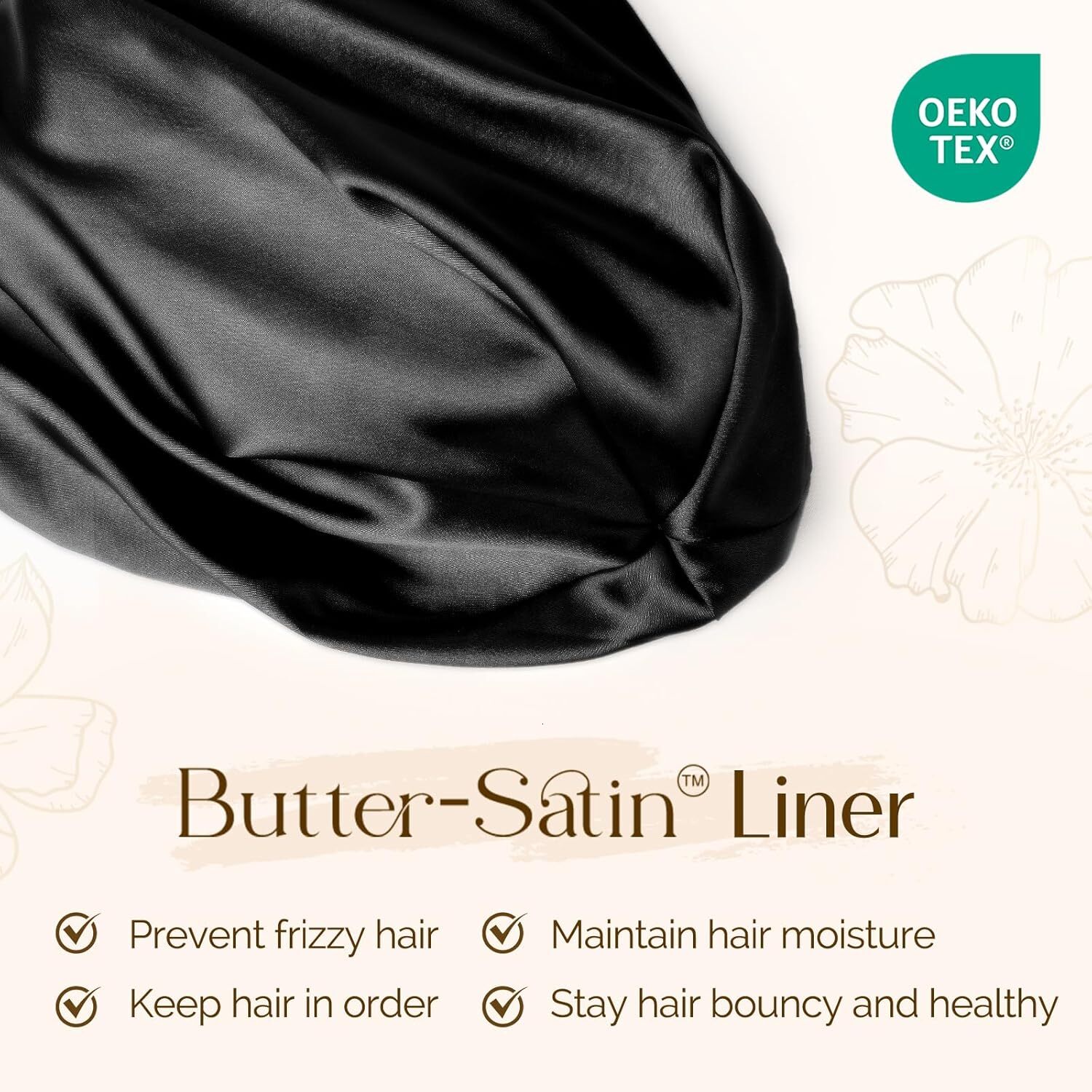 YANIBEST Satin Bonnet Wrap Sleeping - Adjustable Stay on Silk Lined Slouchy Beanie Hat for Curly Hair and Braids