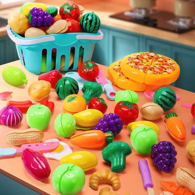 Educational Toy Plastic Kitchen Toy Set Cut Fruit and Vegetable Food Play House Simulation Toys Early Education Kids Toys Gifts C250922