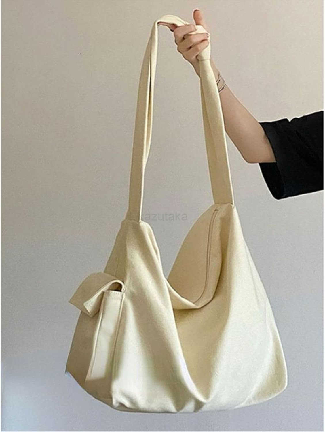 Canvas Crossbody Tote Bag for Women and Men Hobo Shoulder Bags Purse Black Beige Multipocket Casual Messenger Bag for Work Z250922
