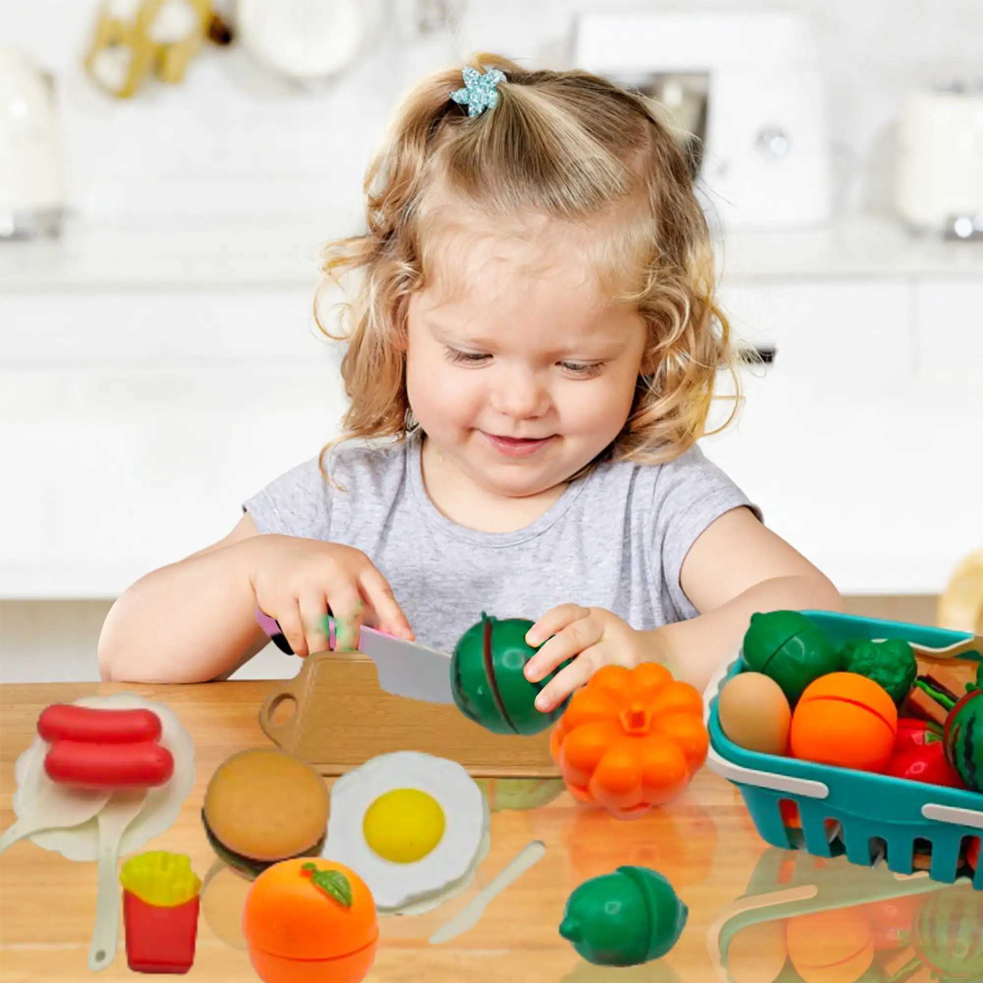 Cutting Play Food Toy Kids ABS Realistic Pretend Kitchen Toys 29Piece C250922