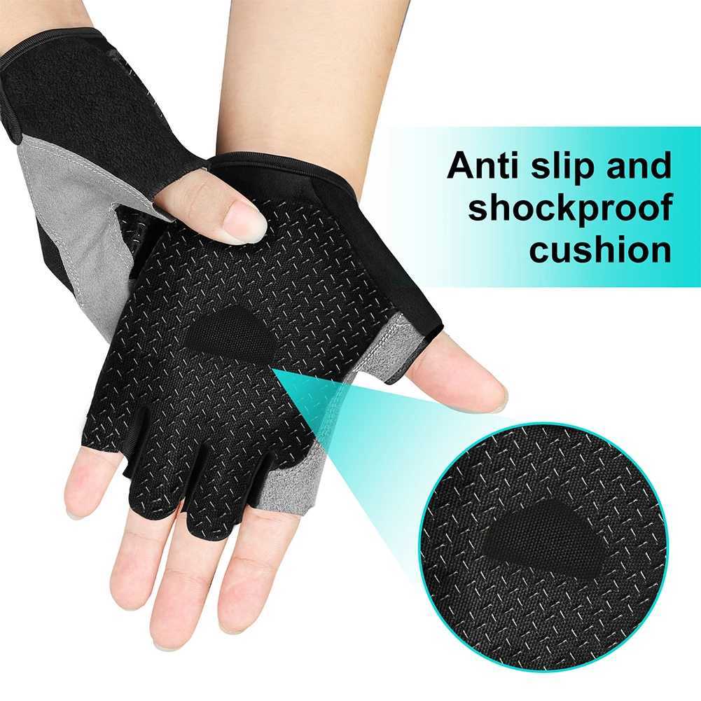 Half Finger Gloves Gym Fitness AntiSlip Women Men Gel Pad Gloves Gym Cycling Fingerless Gloves Bicycle Accessories J2509221