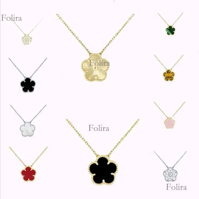 Designer Four Leaf Clover Necklace For Women, Mother Of Pearl Dia Pendant, Gold-Plated Stainless Steel Chain, Classic Jewelry, Tb1536 7f3