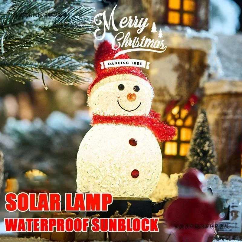 Solar Christmas Snowman Lawn Lights No Bill Outdoor Indoor Villa Lawn Garden Decorative Atmosphere Led Lights C250922