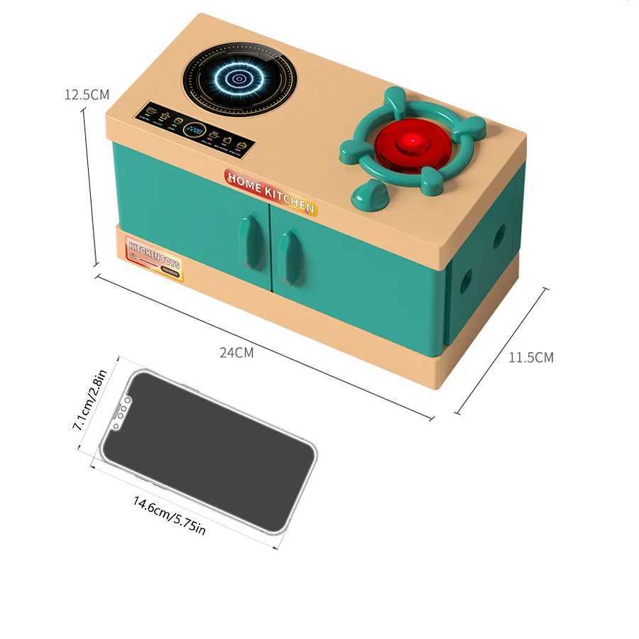 56PCS Childrens Kitchen Toy Set Girl Play House Simulation Cooking Kitchen Stove Cooking Parentkids Interactive Play Birthday Gift Educational Toys C2