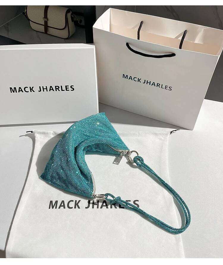 Designer Luxury Crystal Shiny Dia Armpit Glitter Women S Handbag Rhinestones Evening Wedding Party Clutch Purse Shoulder Bag