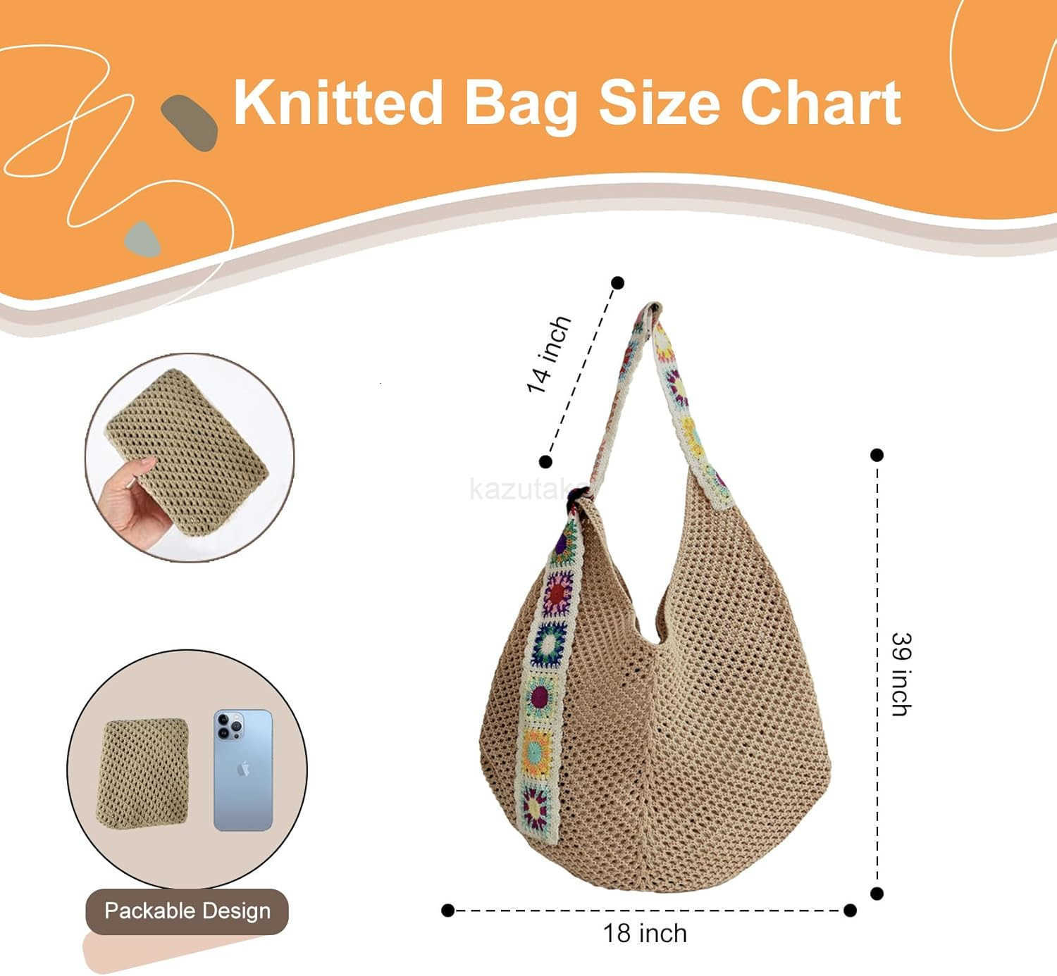 Crochet for Women Large Boho Crossbody Shoulder Tote Knitted Crochet Strap Purse for Daily Travel Shopping Z250922