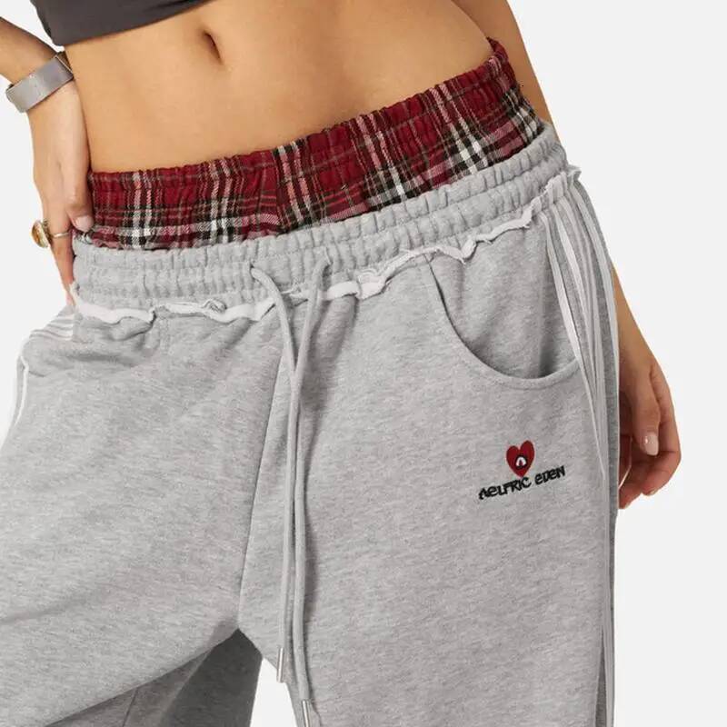 American Retro College Style Loose Fit Two-Piece Set with Double Waist Head Fake Bathroom Pants for Sports Leisure 2025 Fashion dongdumaoyi dongdumaoy