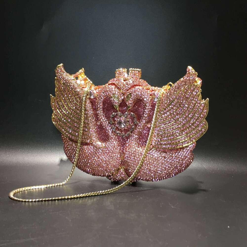 Designer Luxury Chain New Product Hot Sale Ladies Purse Crystal Stone Evening Bags Lady Purses Design Swan Clutch Bag