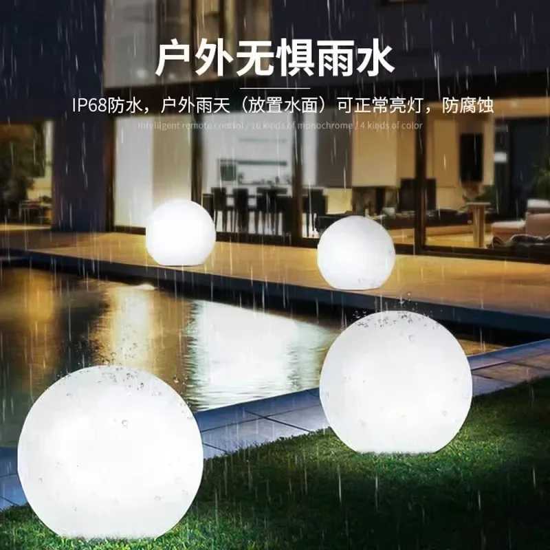 LED RGB Garden Ball Light Remote Control Outdoor Floor Street Lawn Lamp Swimming Pool Wedding Party Holiday Home Decoration Lamp C250922